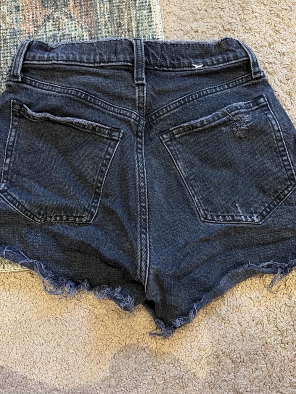 Abercrombie & Fitch Black Distressed Denim Cutoff Shorts